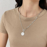 Korean Sterling Silver Beads Chain Necklace Women's Jewelry