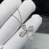 S925 Crystal Cross Pendant Necklace for Women