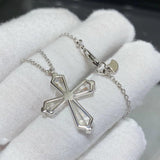 S925 Crystal Cross Pendant Necklace for Women