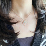 S925 Crystal Cross Pendant Necklace for Women