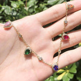 Rainbow Zircon Gemstone Necklace for Women