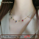 Rainbow Zircon Gemstone Necklace for Women
