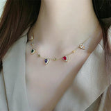 Rainbow Zircon Gemstone Necklace for Women