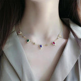 Rainbow Zircon Gemstone Necklace for Women