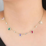 Rainbow Zircon Gemstone Necklace for Women