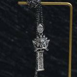 925 Silver Necklace Wake Up Lion Chinese Pendant Luck