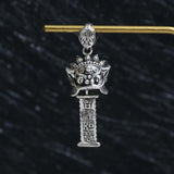 925 Silver Necklace Wake Up Lion Chinese Pendant Luck