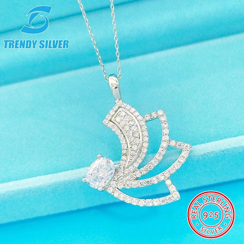 Zircon 925 Silver Full Diamond Pendant Necklace