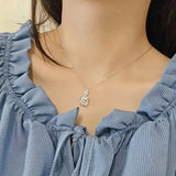18K Sapphire Gemstone Necklace 925 Silver Jewelry