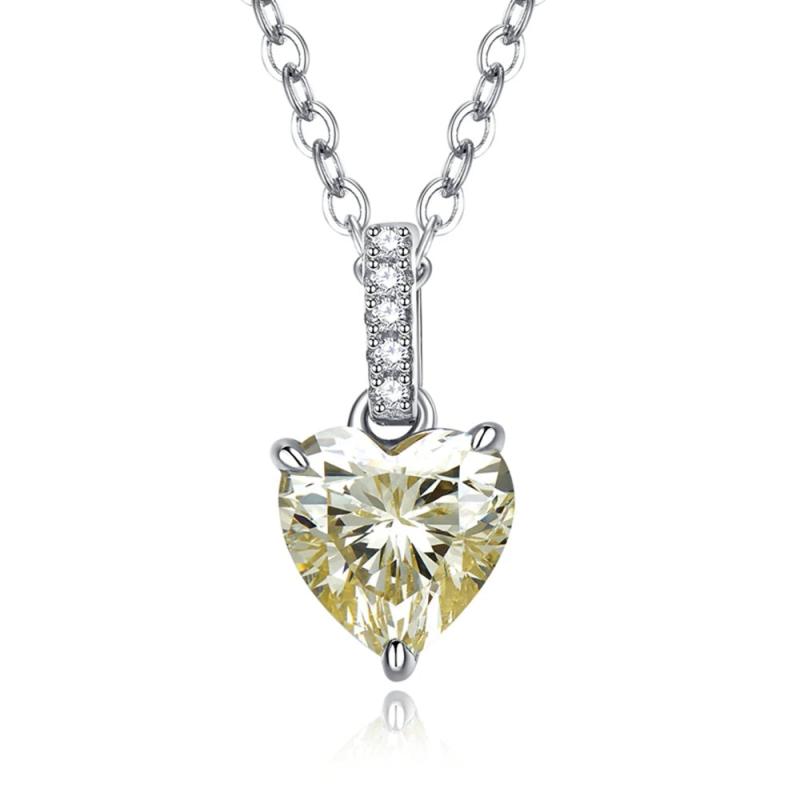 925 Silver 7*7MM Sapphire Necklace for Women
