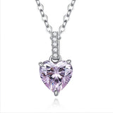 925 Silver 7*7MM Sapphire Necklace for Women