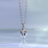925 Silver 7*7MM Sapphire Necklace for Women