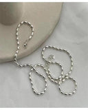 S925 Silver Oval Olive Beaded Necklace, $18