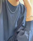 S925 Silver Oval Olive Beaded Necklace, $18