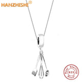 925 Silver Fork Spoon Pendant Vintage Necklace Box Chain Fine Jewelry