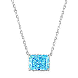 925 Silver Sapphire Necklace for Women