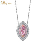 925 Silver Pink Sapphire Diamond Gemstone Necklace