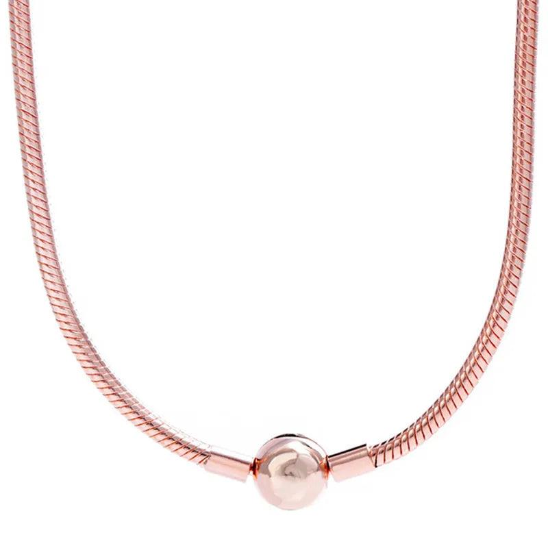 Rose Barrel & Crown Necklace for 925 Silver Charm Jewelry