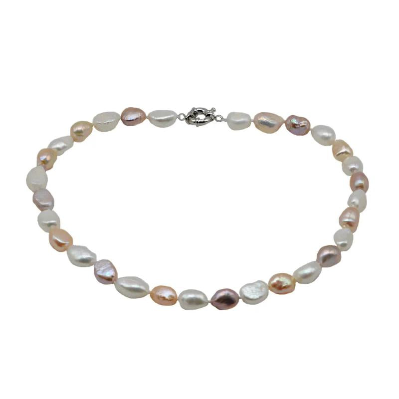 Baroque Pearl Necklace Pink Purple Wedding Jewelry Women