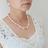 Baroque Pearl Necklace Pink Purple Wedding Jewelry Women