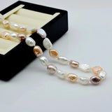 Baroque Pearl Necklace Pink Purple Wedding Jewelry Women