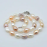 Baroque Pearl Necklace Pink Purple Wedding Jewelry Women