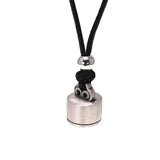 Solid 990 Sterling Silver Blessing Seal Pendant Necklace Retro Matte Jewelry