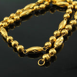 OMHXFC 24KT Chain Necklace NL54 Men's Wedding Gift Olive Beads
