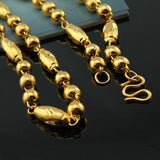OMHXFC 24KT Chain Necklace NL54 Men's Wedding Gift Olive Beads