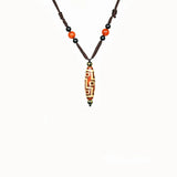 Agate Beads Men's & Women's Necklace with 9 Eyes DZI Amulet