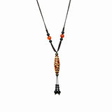 Agate Beads Men's & Women's Necklace with 9 Eyes DZI Amulet