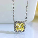S925 Sterling Silver Necklace Pink Diamond Ice Flower Cut