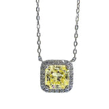 S925 Sterling Silver Necklace Pink Diamond Ice Flower Cut