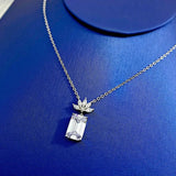 S925 Silver Necklace High Carbon Diamond Water Pendant Chain