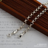 925 Thai Silver Necklace 3.5mm Thick Long Female