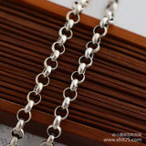 925 Thai Silver Necklace 3.5mm Thick Long Female