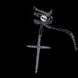 S925 Silver Cross Pendant Necklace with Zircons for Christmas Jewelry