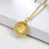 18K Yellow Gold Tags Necklace Pendant Single Female Collarbone