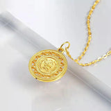 18K Yellow Gold Tags Necklace Pendant Single Female Collarbone