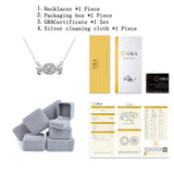 D Moissanite Necklace 925 Sterling Silver Women Bride Wedding Jewelry