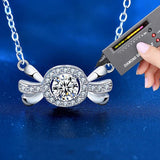 D Moissanite Necklace 925 Sterling Silver Women Bride Wedding Jewelry