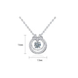 D Moissanite Pendant Necklace 925 Sterling Silver Sparkling Wedding Jewelry