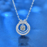 D Moissanite Pendant Necklace 925 Sterling Silver Sparkling Wedding Jewelry