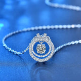 D Moissanite Pendant Necklace 925 Sterling Silver Sparkling Wedding Jewelry