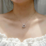 D Moissanite Pendant Necklace 925 Sterling Silver Sparkling Wedding Jewelry