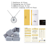 D Moissanite Pendant Necklace 925 Sterling Silver Sparkling Wedding Jewelry