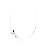 925 Sterling Silver Brilliant Bow Collier Necklace