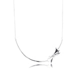 925 Sterling Silver Brilliant Bow Collier Necklace