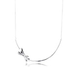 925 Sterling Silver Brilliant Bow Collier Necklace