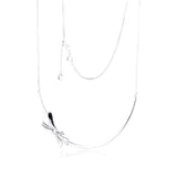 925 Sterling Silver Brilliant Bow Collier Necklace